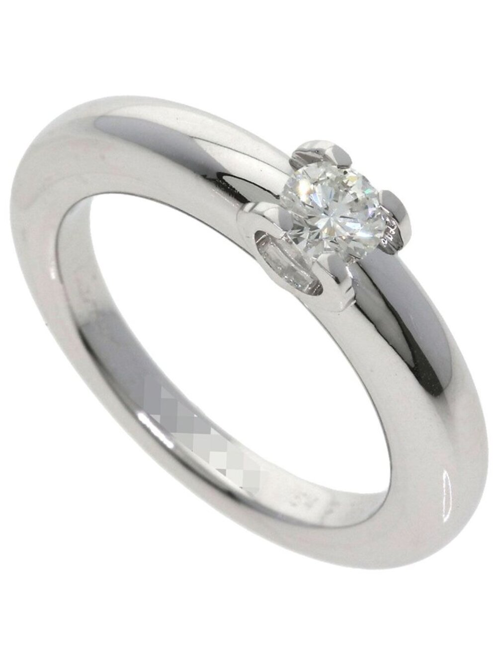 Cartier C de Cartier Solitaire Diamond 54 Ring 18K White Gold